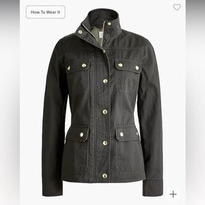 J Crew Resin-coated twill field jacket